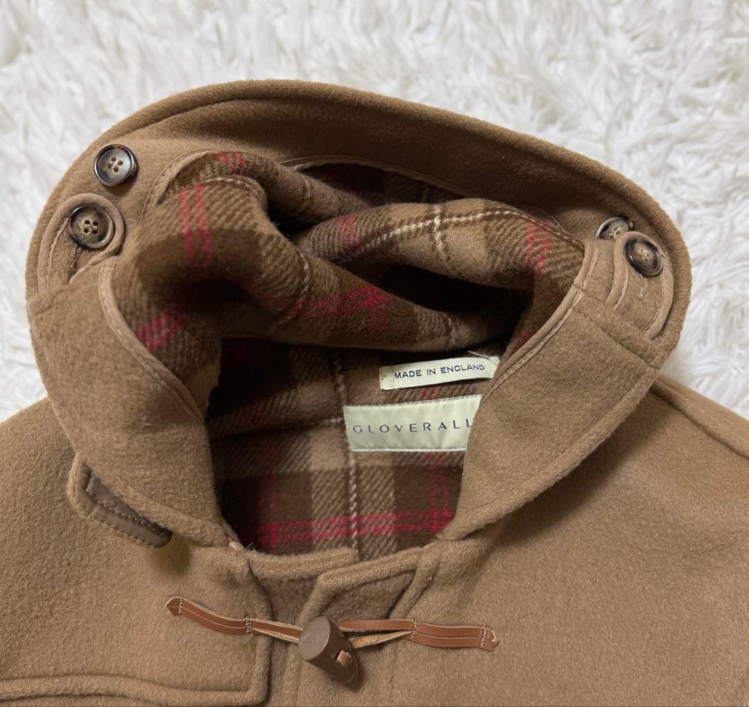 【美品】Gloverall ダッフルコート　英国製　キャメル　チェック柄