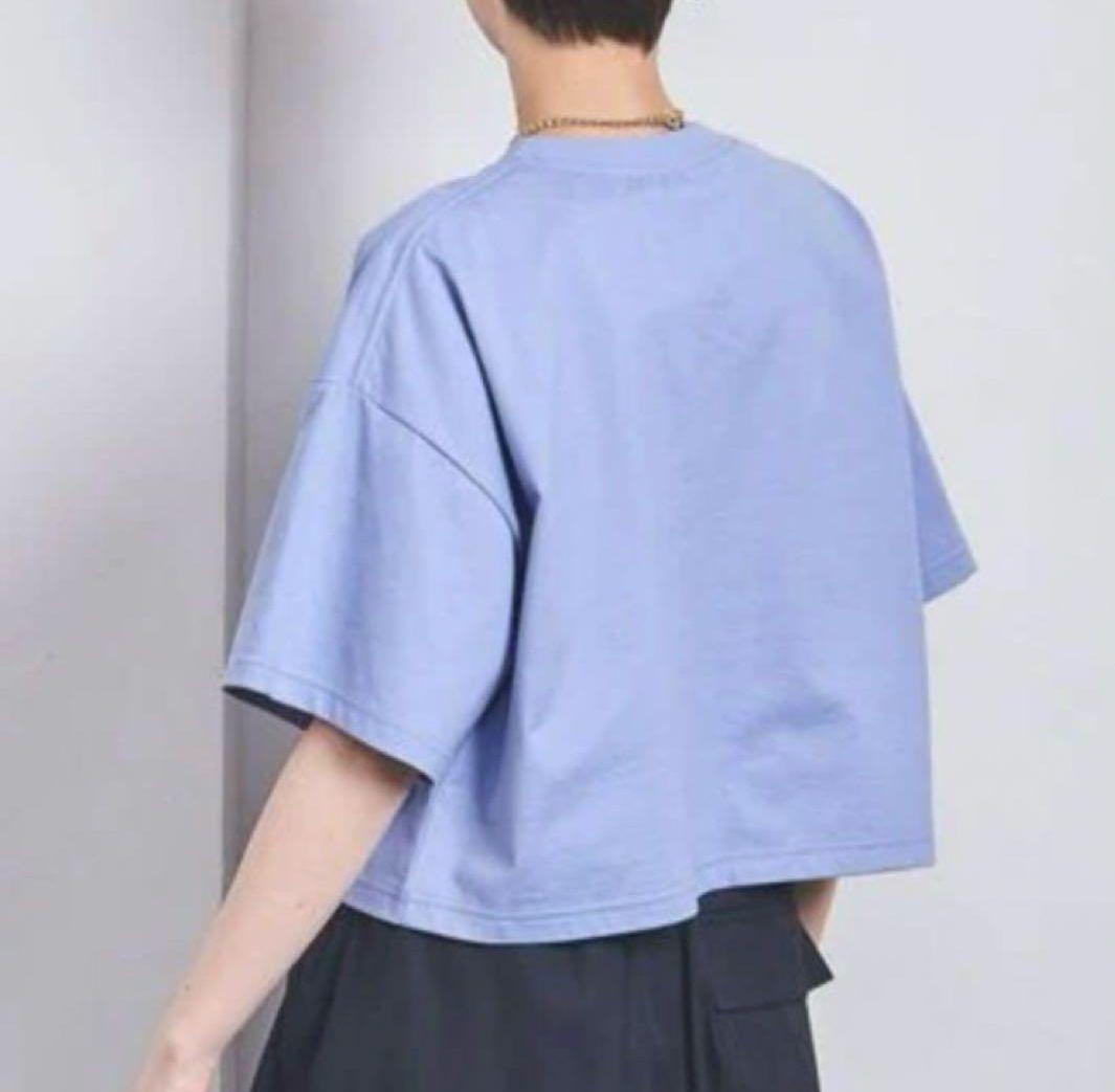 HYKE ハイク クロップドTシャツ241-12378 ブルーS