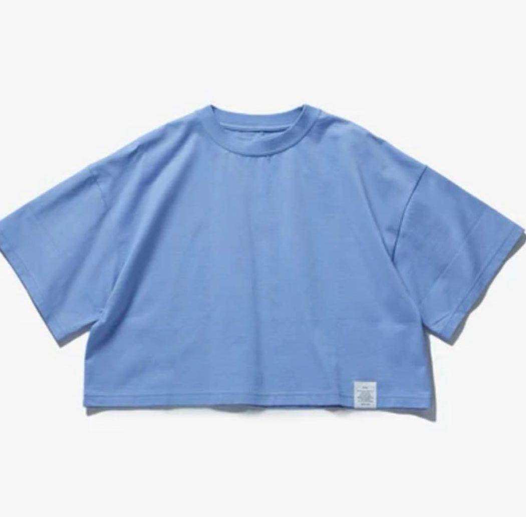HYKE ハイク クロップドTシャツ241-12378 ブルーS