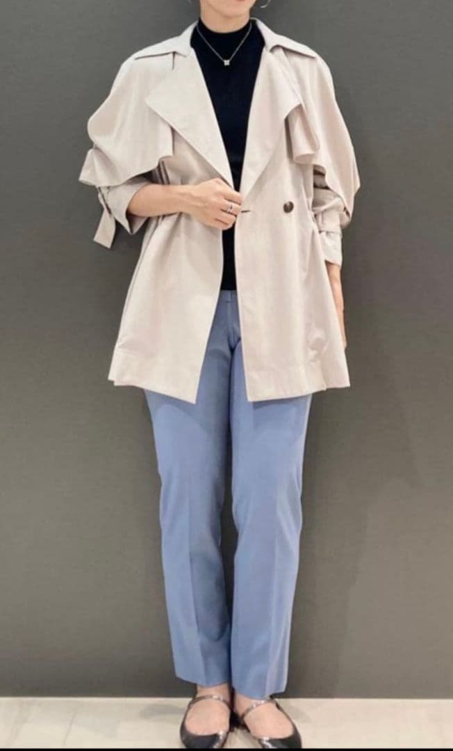 極美品*定価7.5万 セオリーリュクス ショートトレンチ 手洗い可能 38