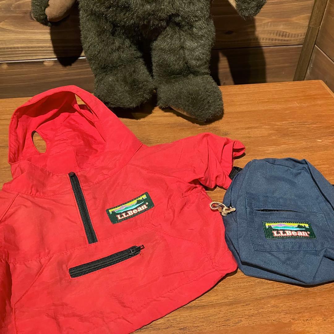 llbean teddy bear コラボ　ぬいぐるみ　アノラックパーカー　赤
