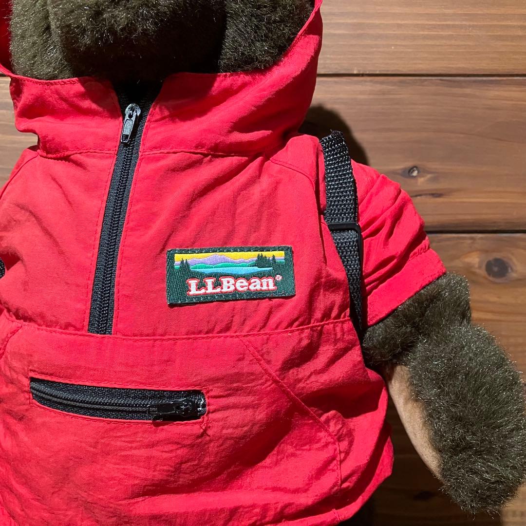 llbean teddy bear コラボ　ぬいぐるみ　アノラックパーカー　赤
