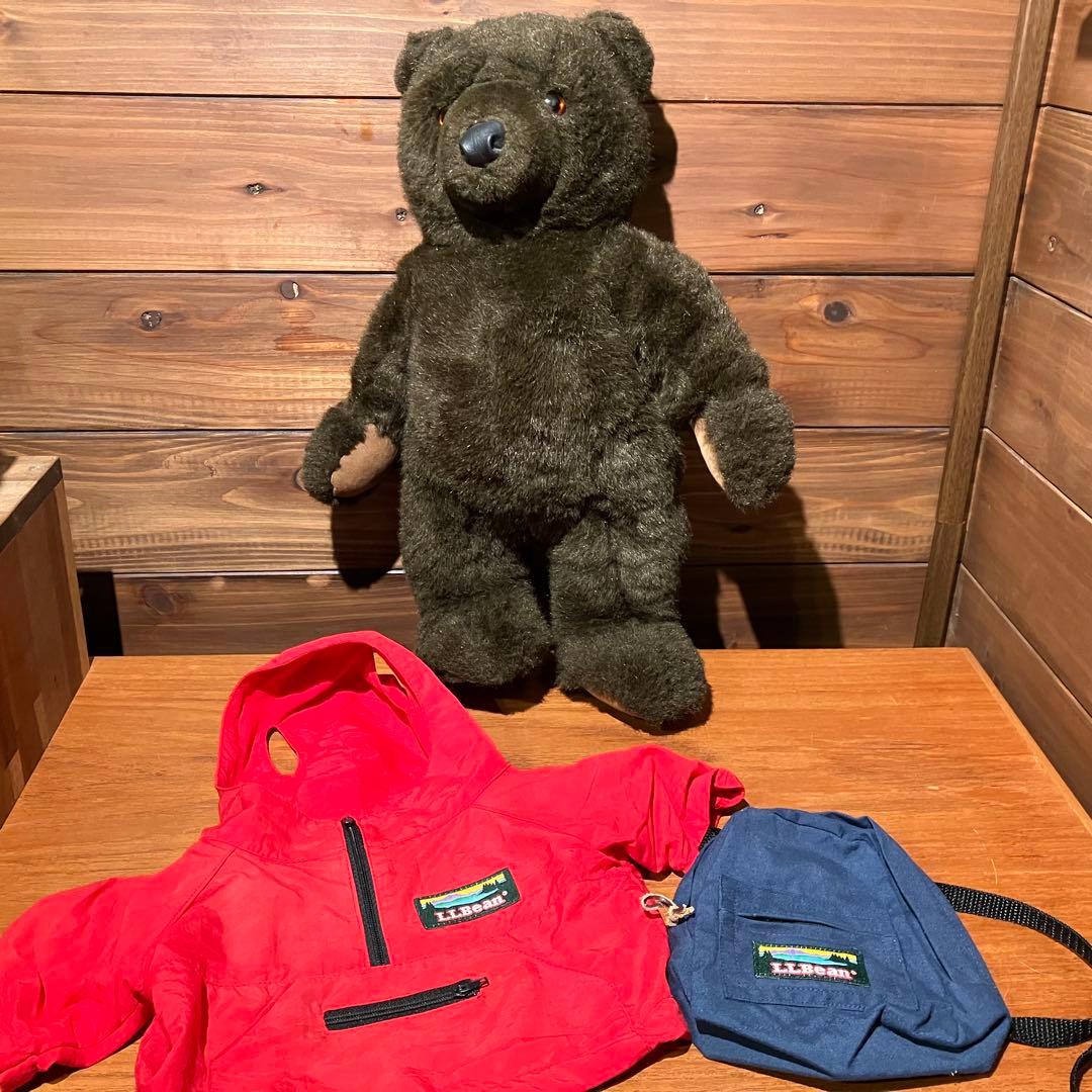llbean teddy bear コラボ　ぬいぐるみ　アノラックパーカー　赤
