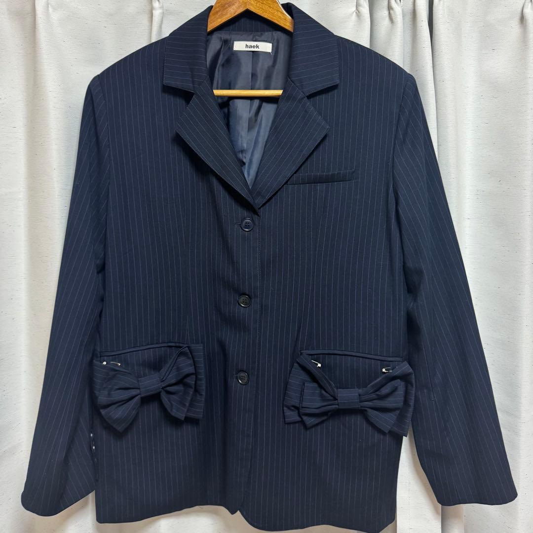 haek jacket with ribbon/リボン付きジャケットFEKETE