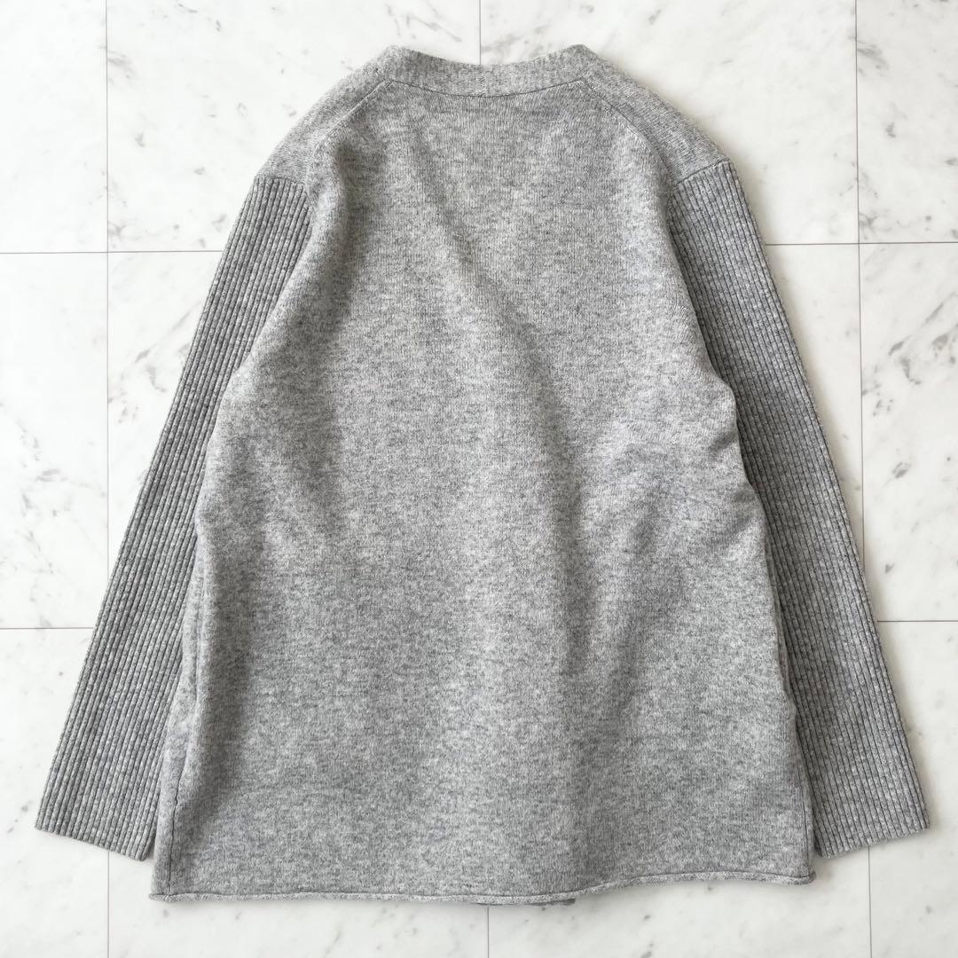 美品♪マカフィー　カシミヤ　ウール　ニット　カーディガン　羽織　ドレープ　F