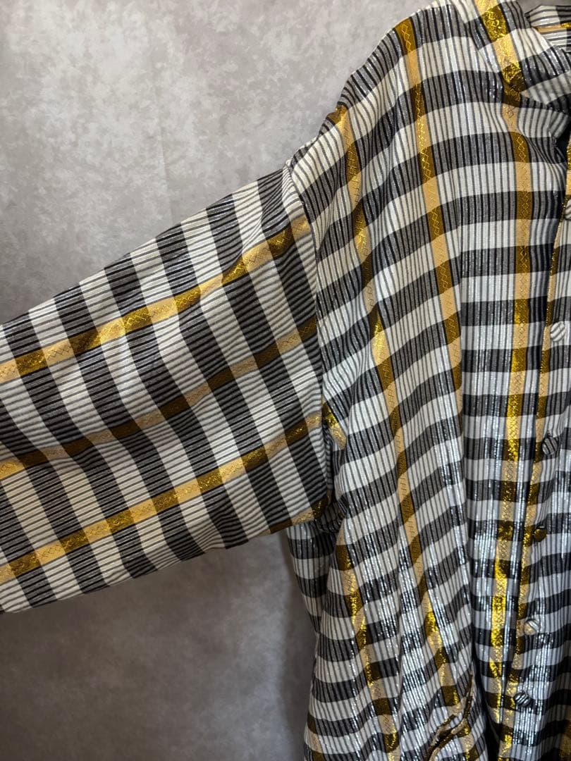 vintage used メタリック　コート　ワンピース