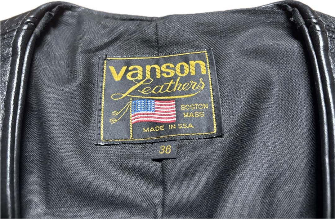 vanson バンソン　レザー ベスト 36 ブラック