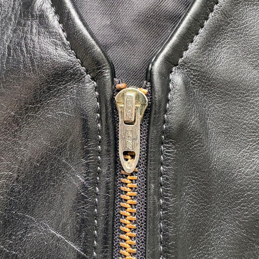 極美品　Vanson レザーベスト　38 ブラック　TALONジップ　メンズ