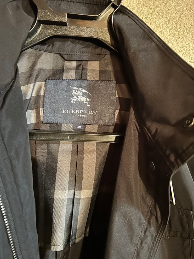 BURBERRY ブラック スプリングコート 40