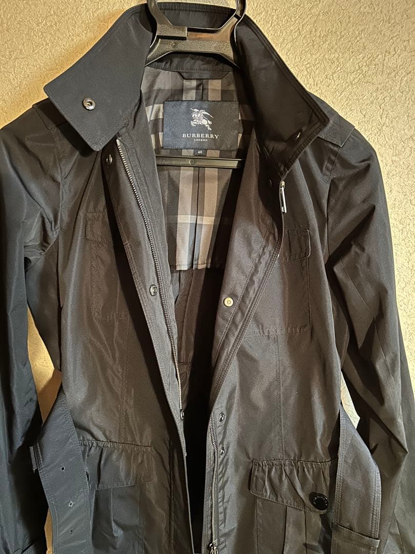 BURBERRY ブラック スプリングコート 40