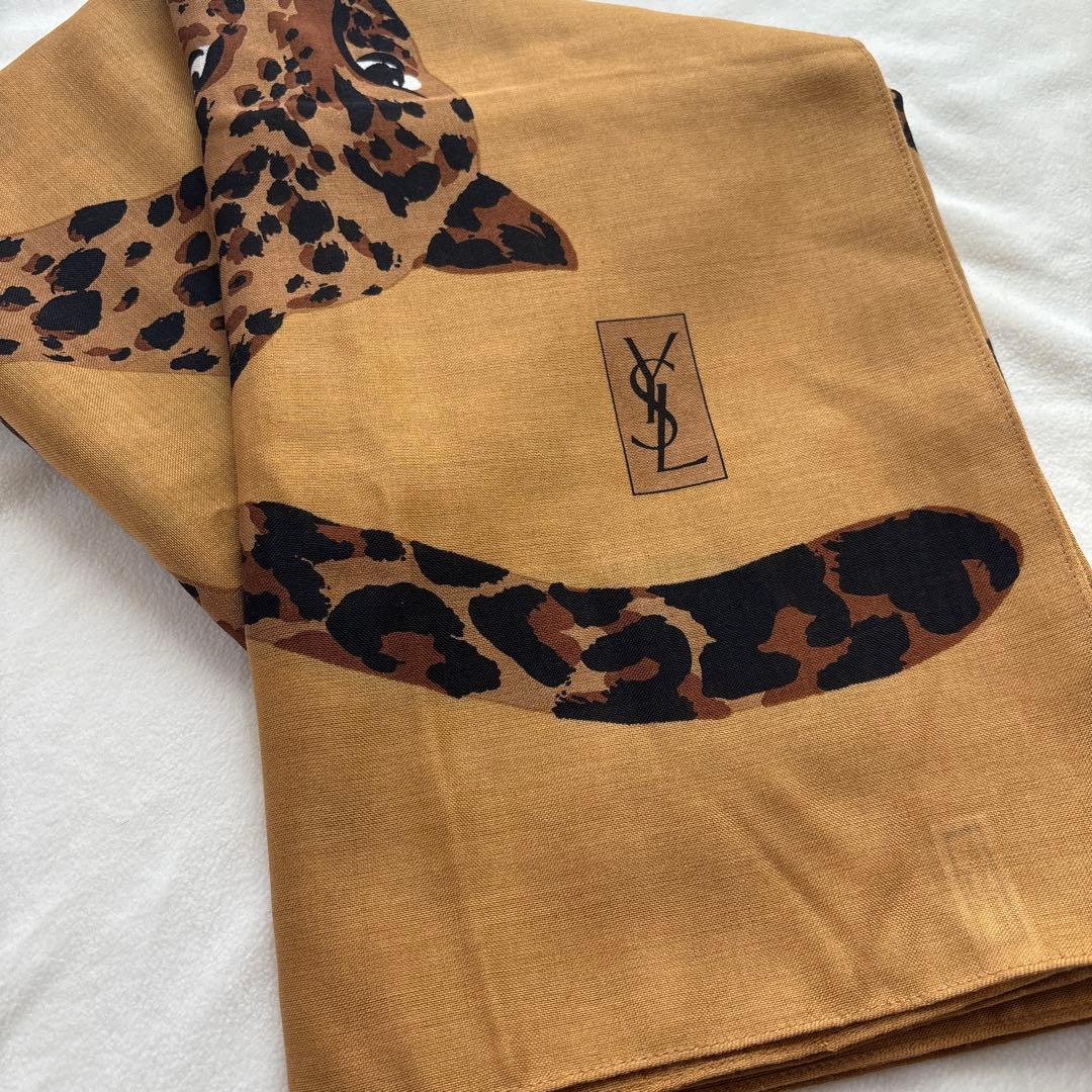イヴサンローラン　6頭の豹　超大判 ストール　ウール＆シルク　YSL ショール