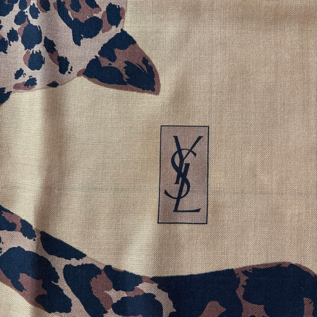 イヴサンローラン　6頭の豹　超大判 ストール　ウール＆シルク　YSL ショール