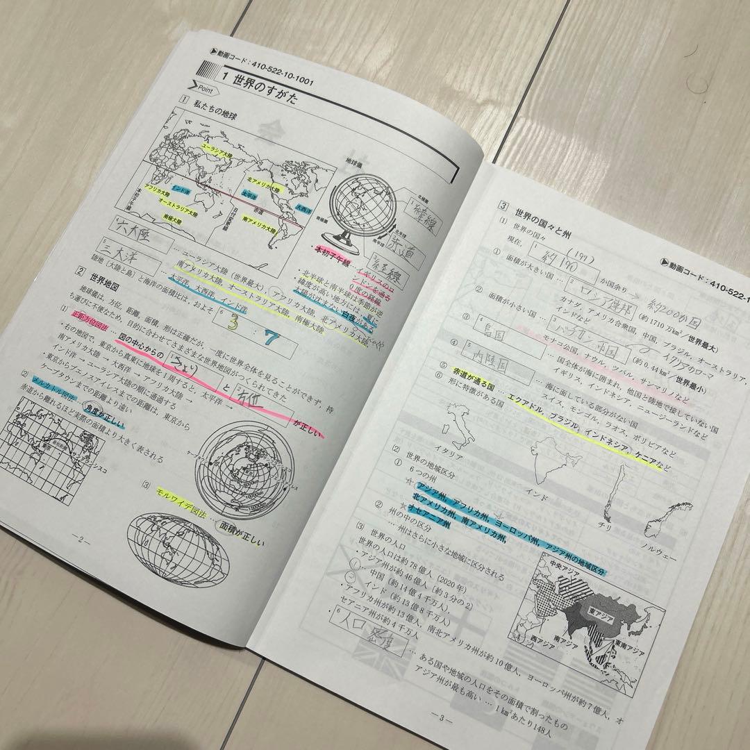 秀英予備校　テキスト　￼中1 理科　社会　英語　数学