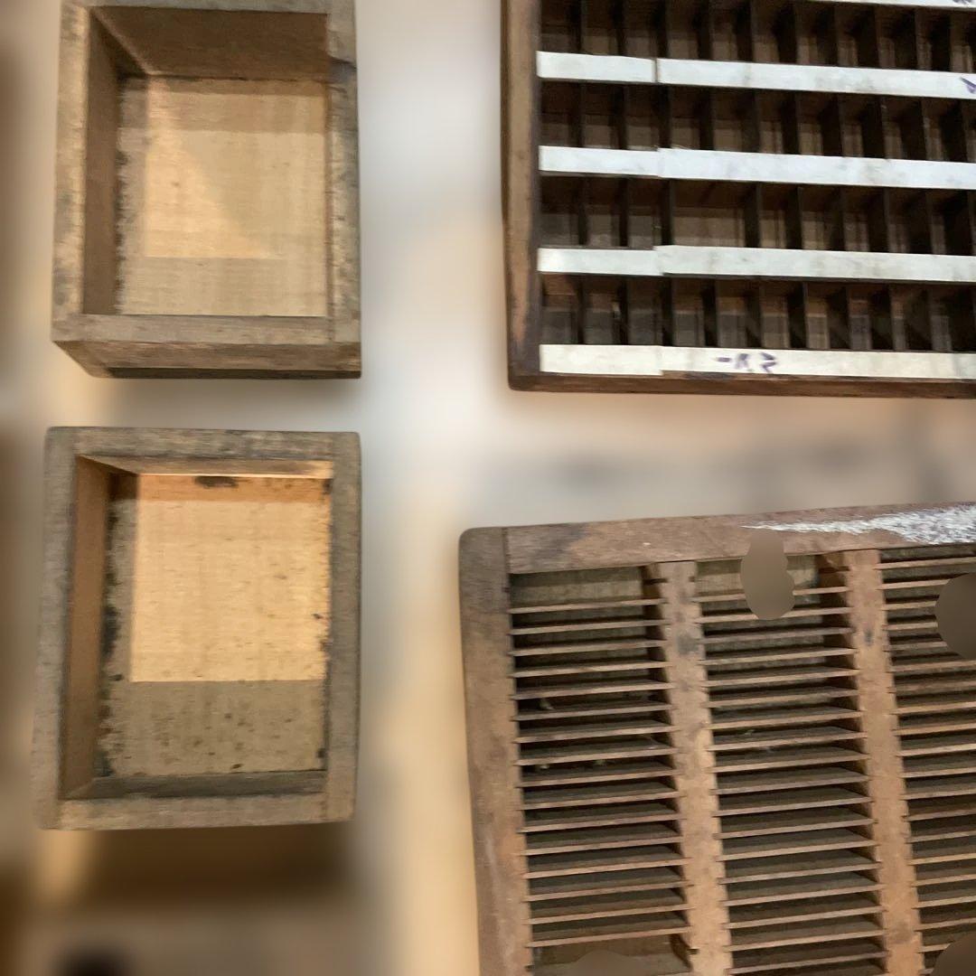 P54/活版印刷から出た木のモネ大量【活版印刷】【古道具】