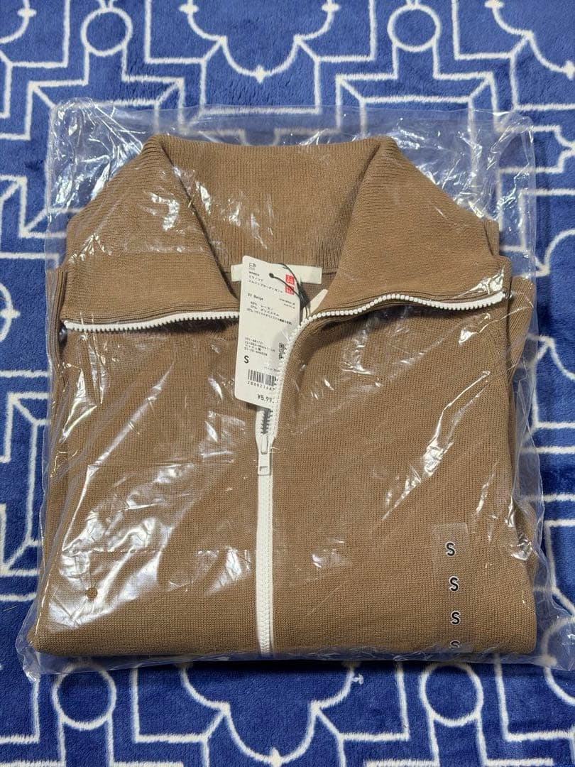新品　UNIQLO ユニクロC ミラノリブフルジップカーディガン ベージュ S