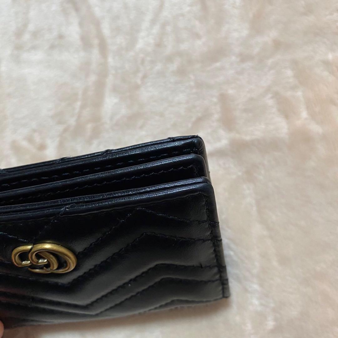 あめちゃん専用　GUCCI 二つ折り財布 キルティング マーモント GG 黒