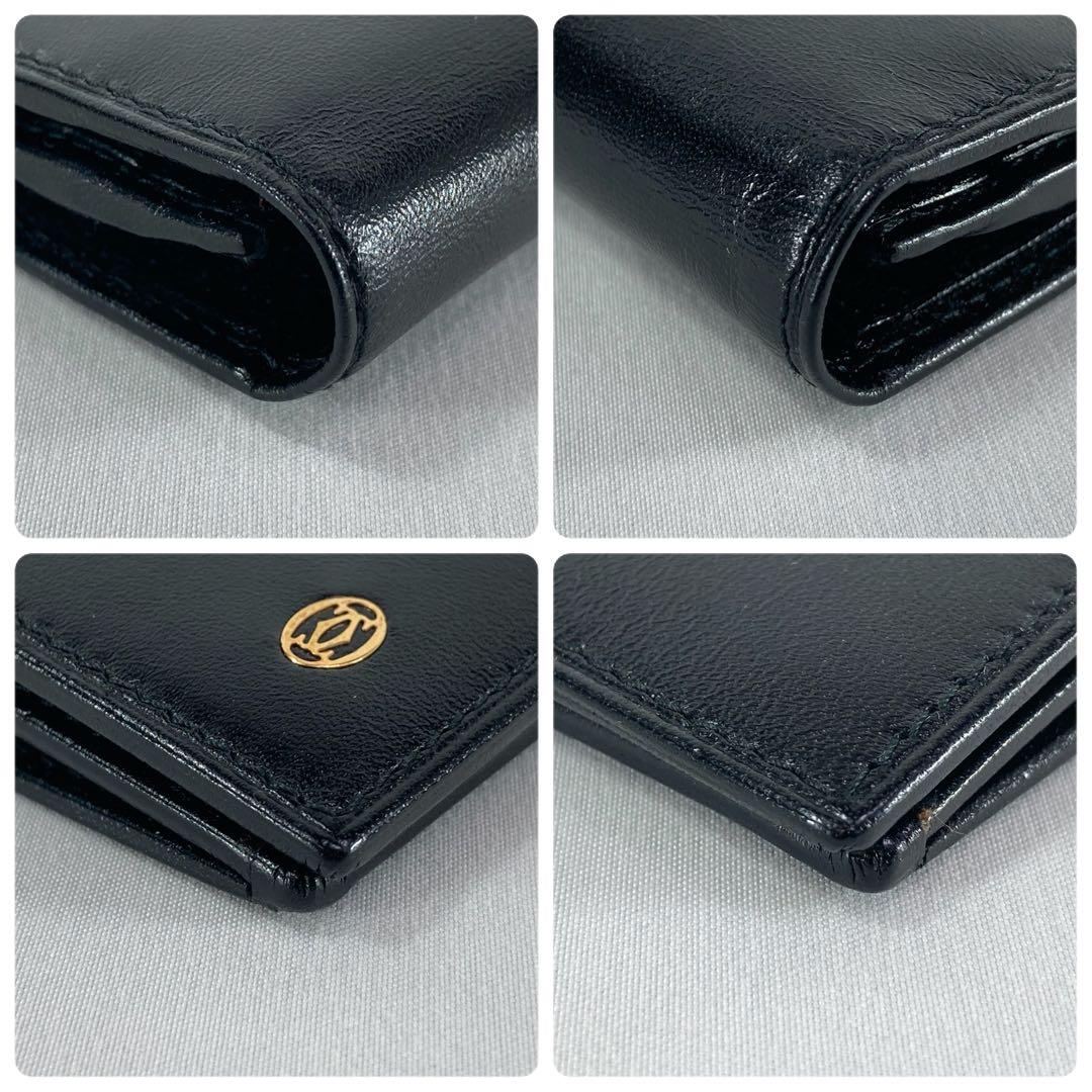 【未使用級】Cartier 二つ折り長財布　パシャライン　レザー　ブラック　箱付