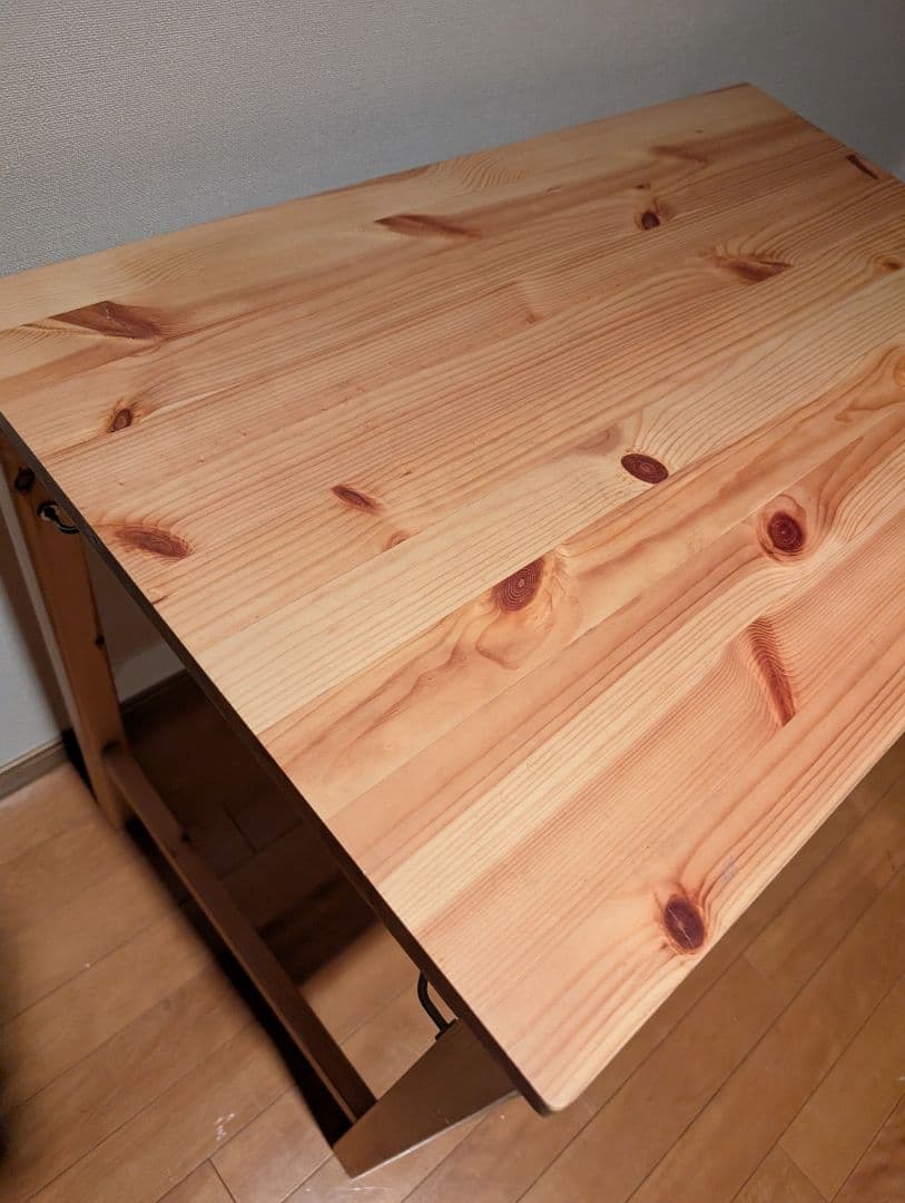 《送料込》無印良品 パイン材テーブル 折りたたみ式デスク 事務机 コンパクト