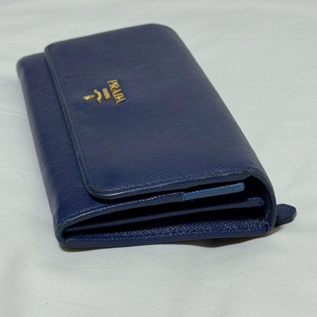PRADA 1M1132 サフィアーノレザー 二つ折り長財布 ブルー