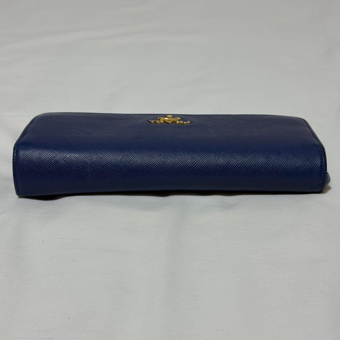 PRADA 1M1132 サフィアーノレザー 二つ折り長財布 ブルー