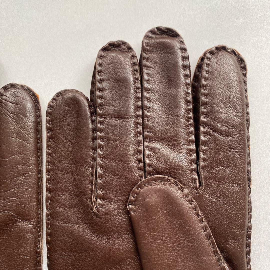 未使用　セルモネータ　メンズサイズ　レザーグローブ　ブラウン　革手袋　イタリア製