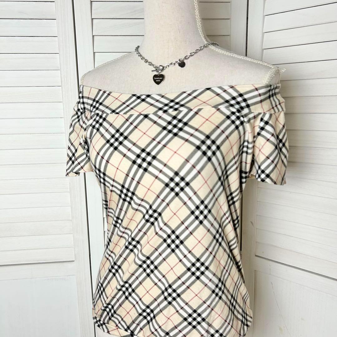 BURBERRY BLUE LABEL 2wayカットソー オフショル 半袖