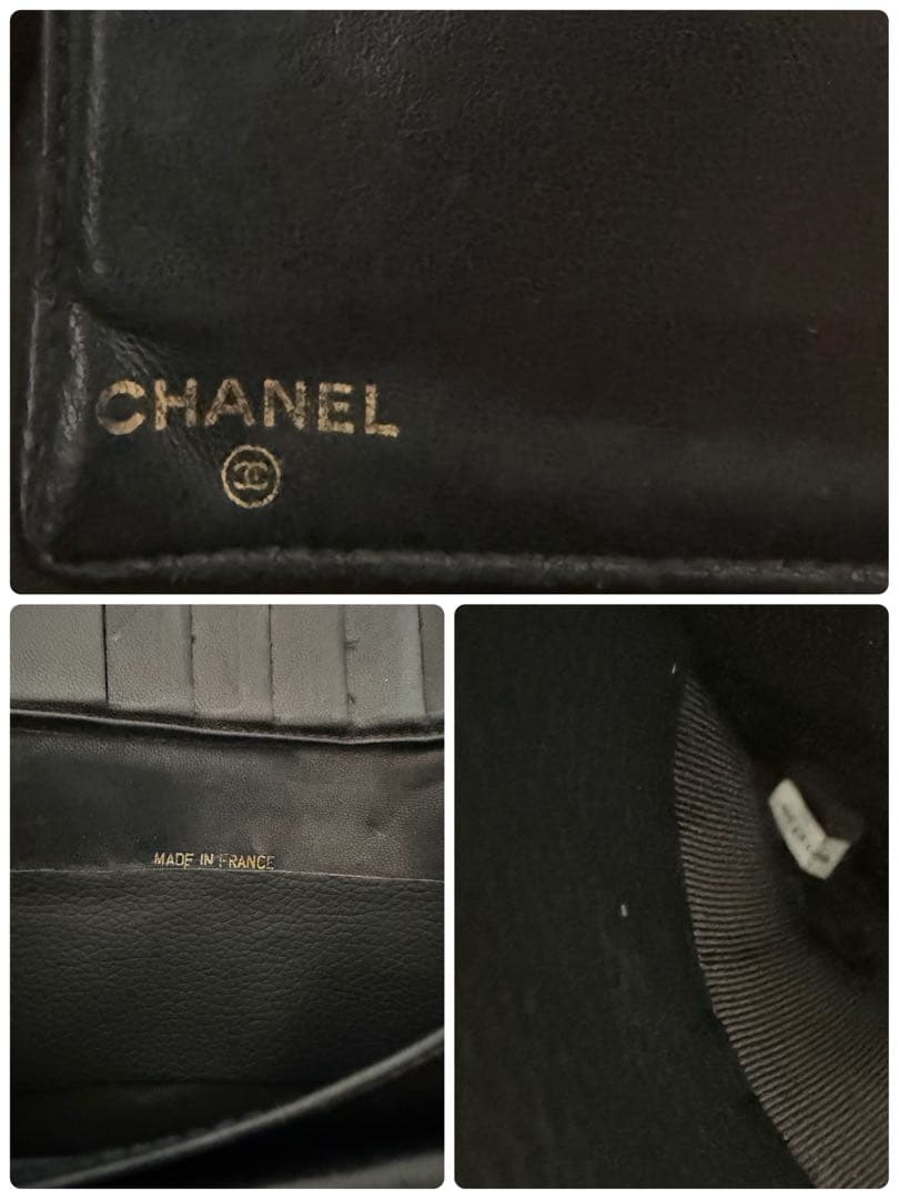正規品☆CHANEL(シャネル) キャビアスキン デカココマーク がま口 長財布