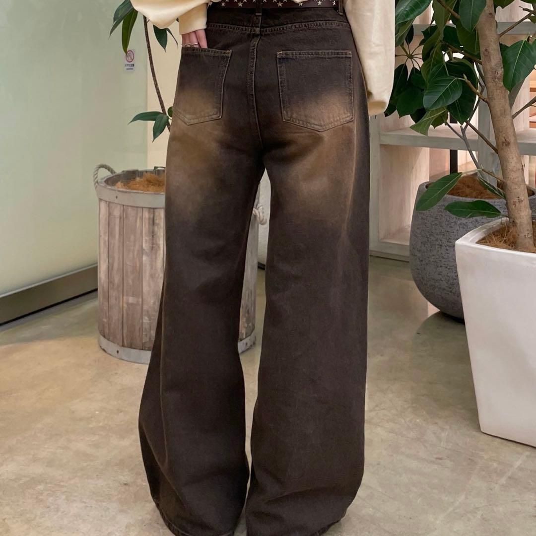 CIAOPANIC チャオパニック ドット×チェックダメージデニムパンツ