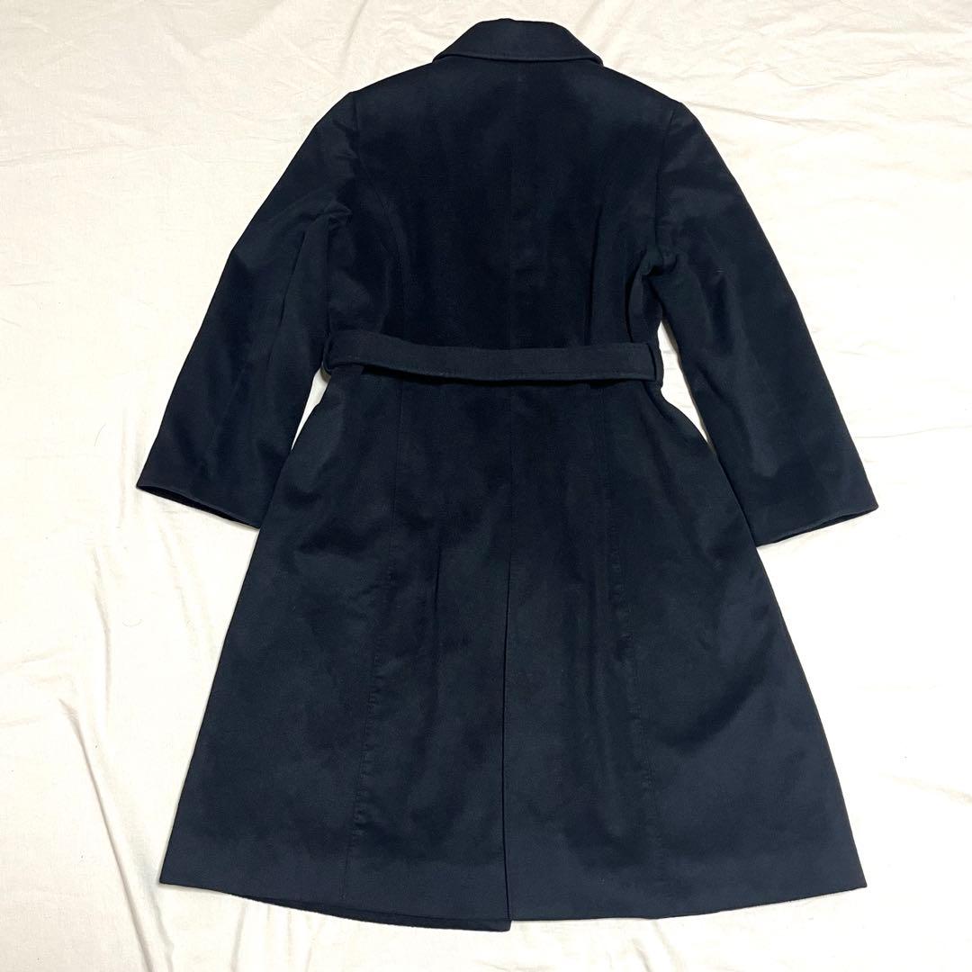 【超希少サイズ5L　カシミヤ100% 美品】エフデ　ロングステンカラーコート　黒