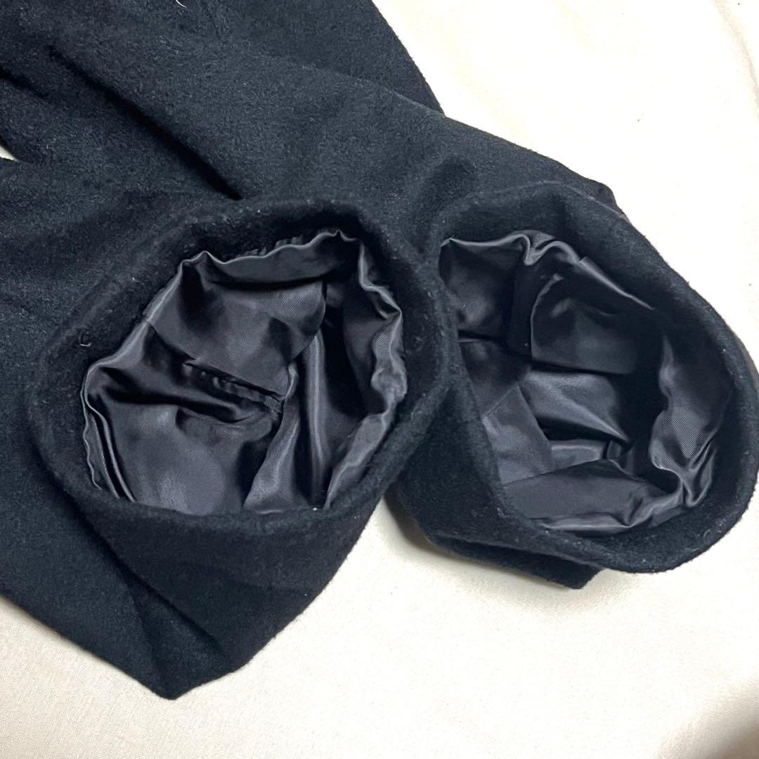 【超希少サイズ5L　カシミヤ100% 美品】エフデ　ロングステンカラーコート　黒
