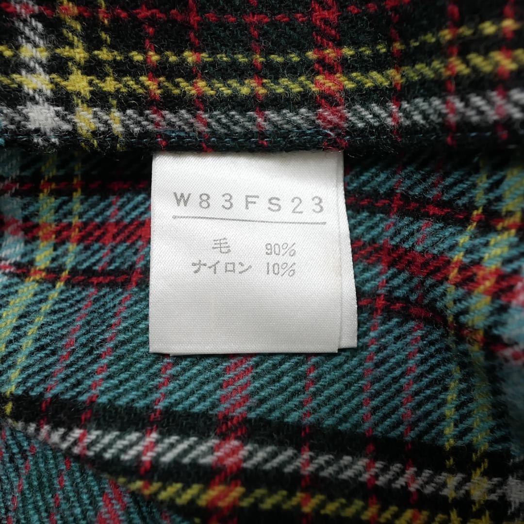 美品【ワンダフルワールド】ウール巻きスカート F タータンチェック カネコイサオ