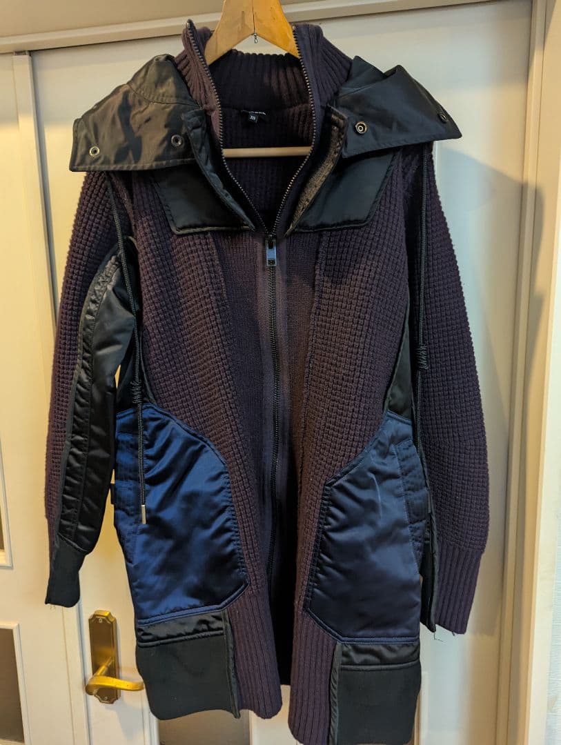 DIESEL 美品 フーテッド異素材ドッキングモッズコート