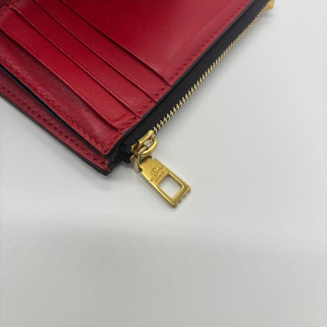 美品 VALENTINO ヴァレンティノ 三つ折り財布 ウォレット ブラック