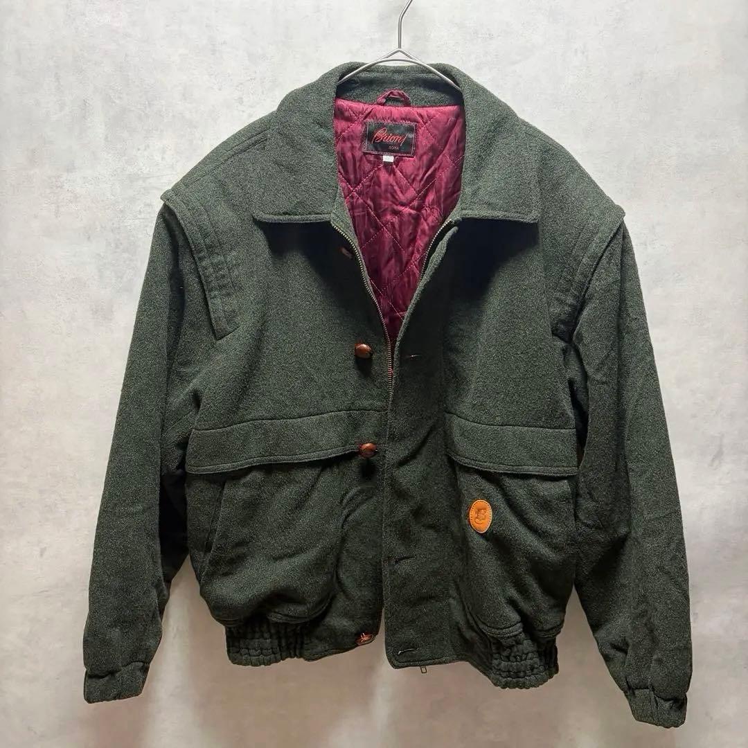 Brioni ウールブルゾン　アルパカ混　キルティング裏地　ブリオーニ