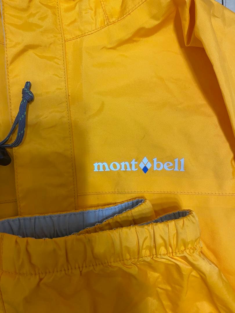 【美品】　モンベル mont-bellレインウェアセット 雨具 レインコート90