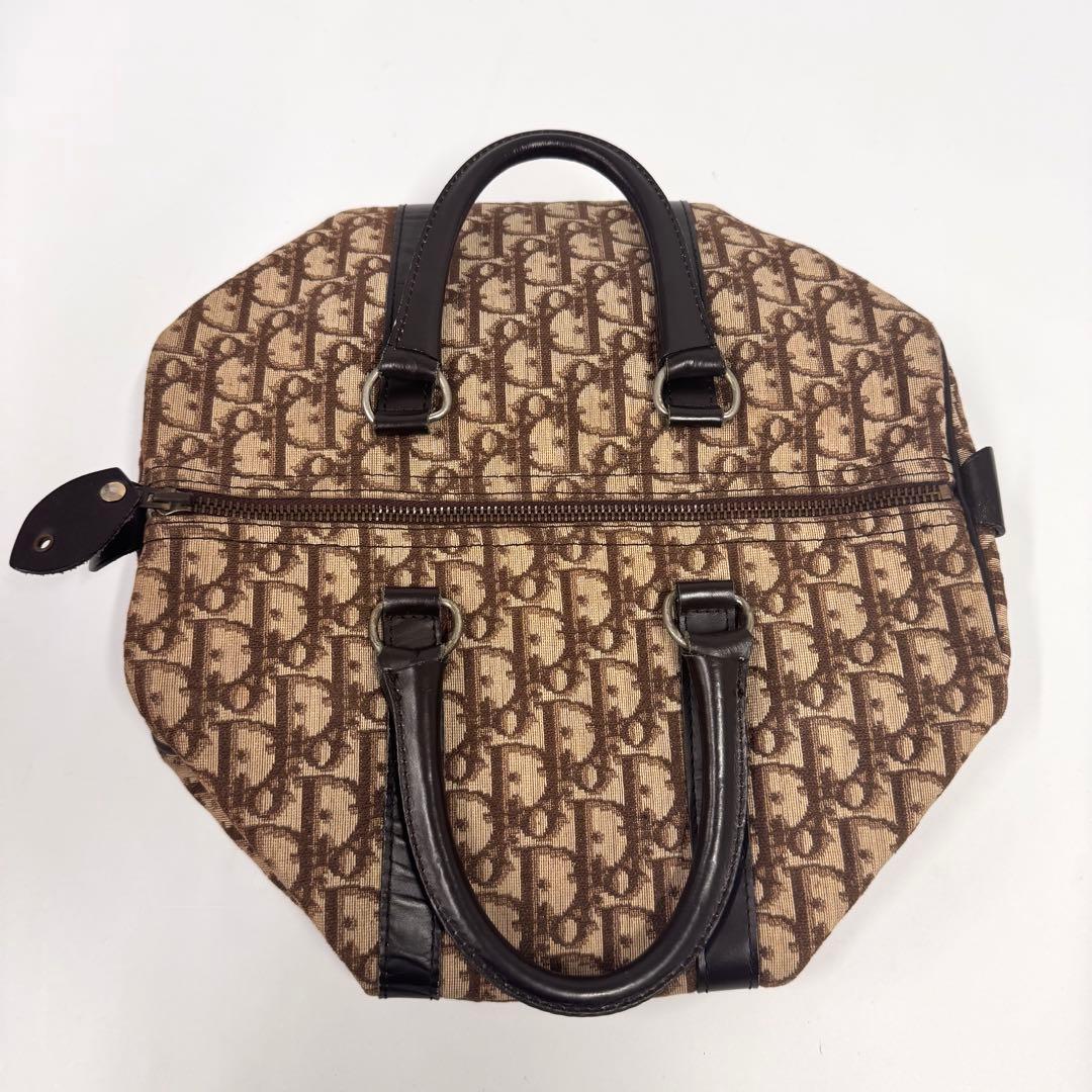 Dior ボストンバッグ トロッター キャンバス レザー ブラウン