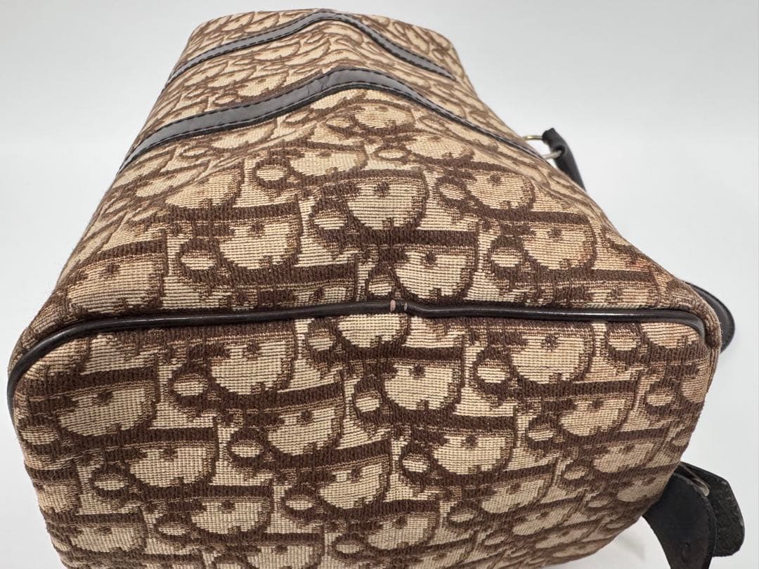 Dior ボストンバッグ トロッター キャンバス レザー ブラウン