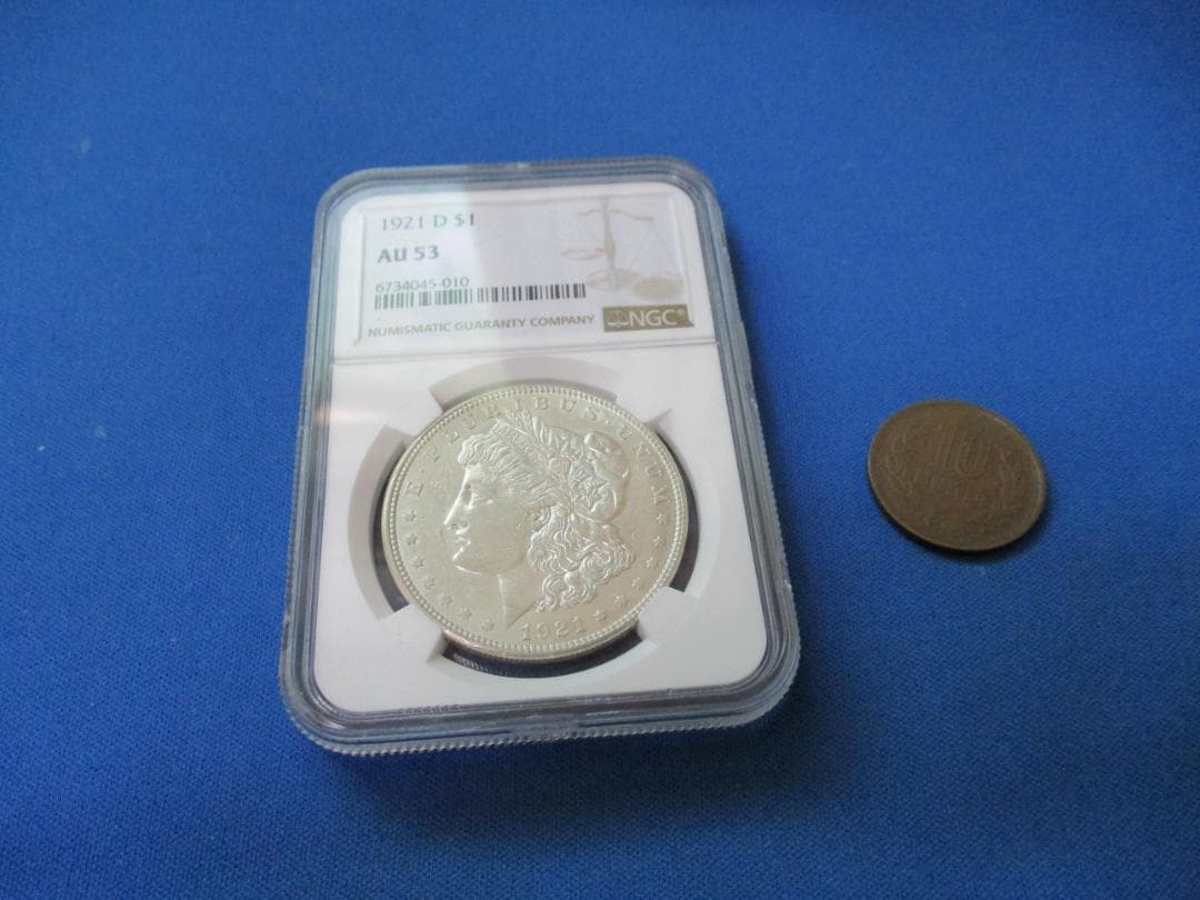 アメリカ モルガン1ドル銀貨☆1921年／準未使用／デンバー造幣／NGC