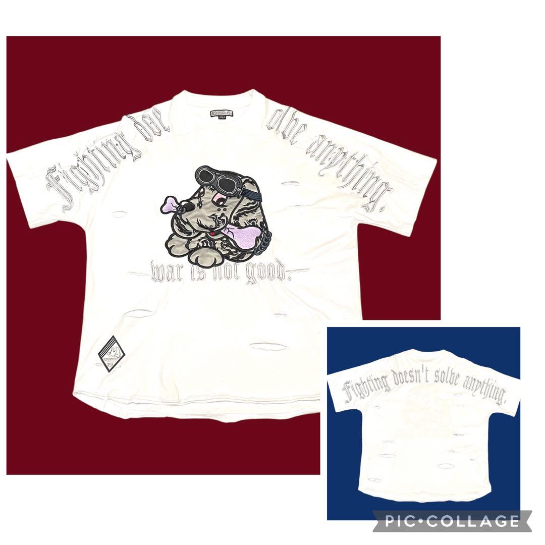 比較的美品 Galfy 病みに染まりし反戦 Tシャツ クラッシュ加工 最大サイズ