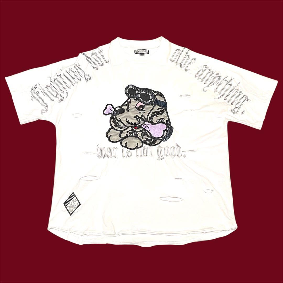比較的美品 Galfy 病みに染まりし反戦 Tシャツ クラッシュ加工 最大サイズ