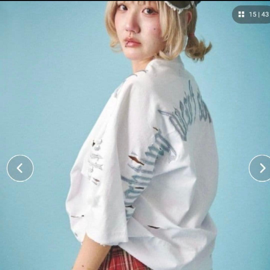 比較的美品 Galfy 病みに染まりし反戦 Tシャツ クラッシュ加工 最大サイズ