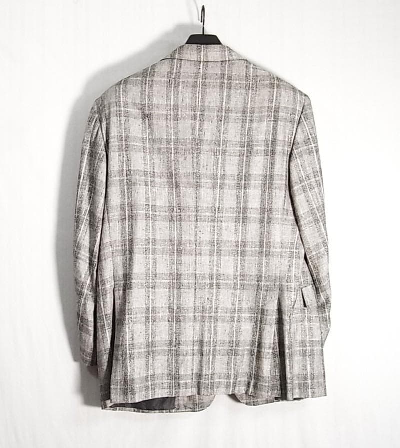 size52☆美品☆ブリオーニ ネップシルク製カジュアルジャケット グレー