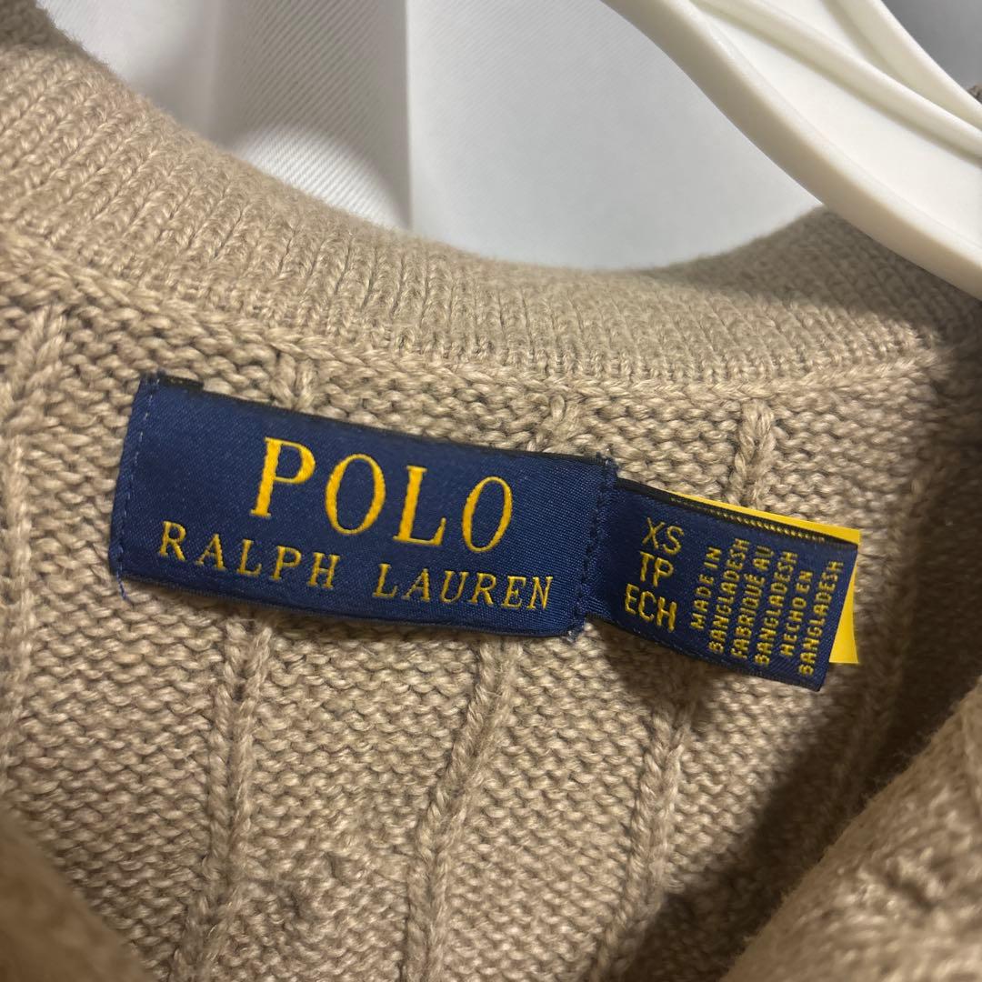 Polo Ralph Lauren ケーブルニット 半袖 XS ベージュ