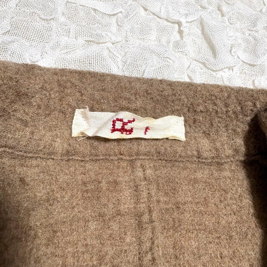 45R 縮絨ウール テーラードジャケット ブラウン R刺繍 5ボタン サイズ1