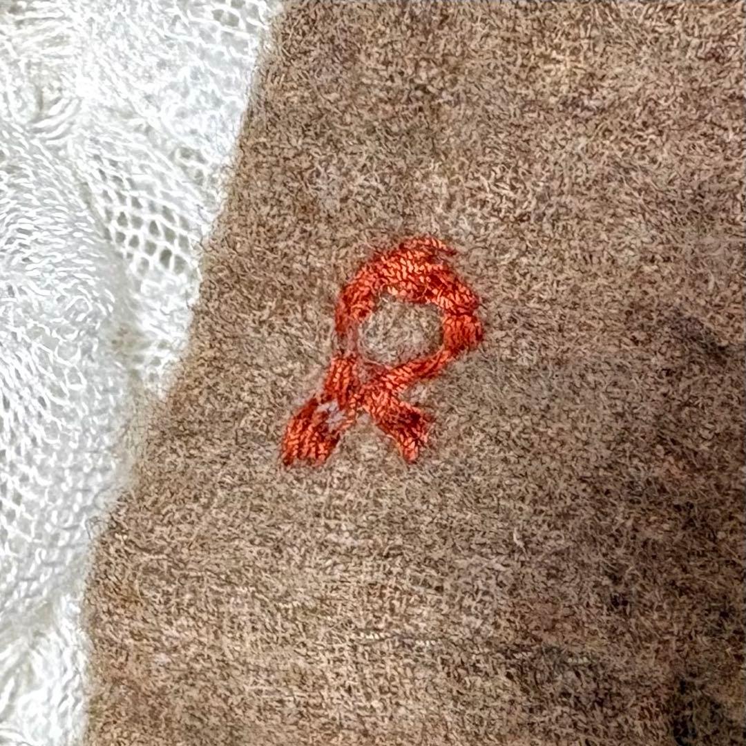 45R 縮絨ウール テーラードジャケット ブラウン R刺繍 5ボタン サイズ1