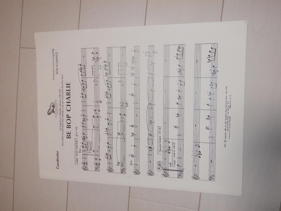 ビッグバンド楽譜「BE BOP CHARLIE」BOB FLORENCE