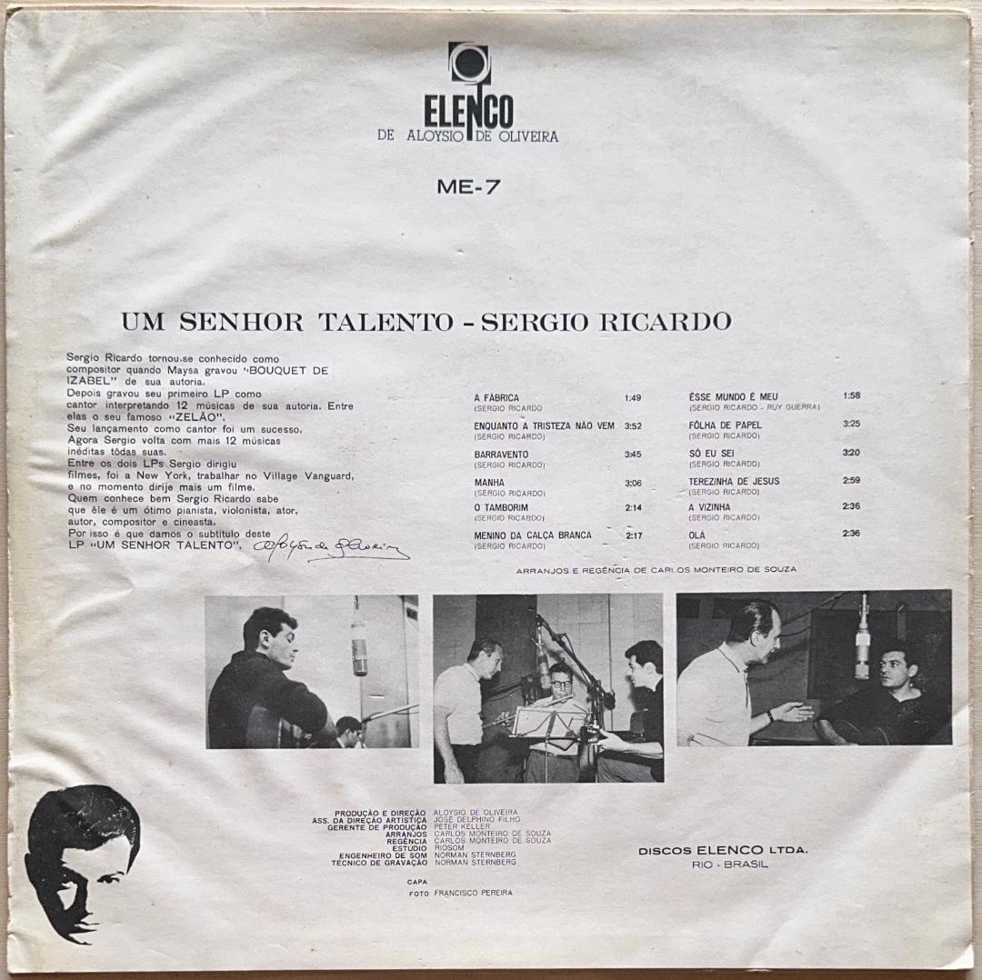 BRA盤63年！Sergio Ricardo/Um Senhor Talento