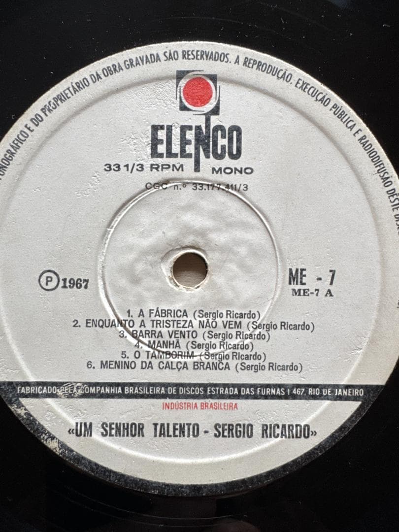 BRA盤63年！Sergio Ricardo/Um Senhor Talento