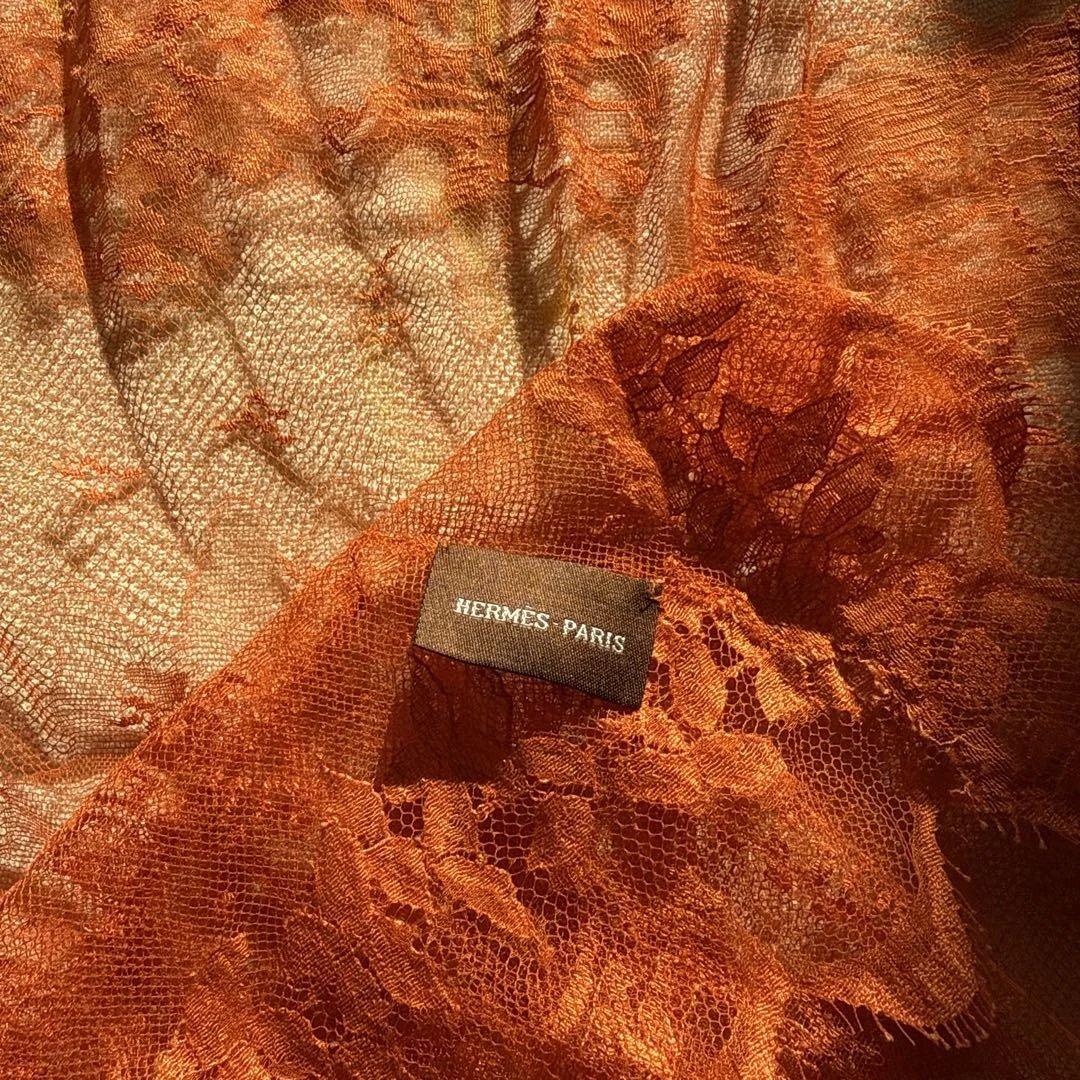レア希少美品　HERMES エルメス　総レースロングストール