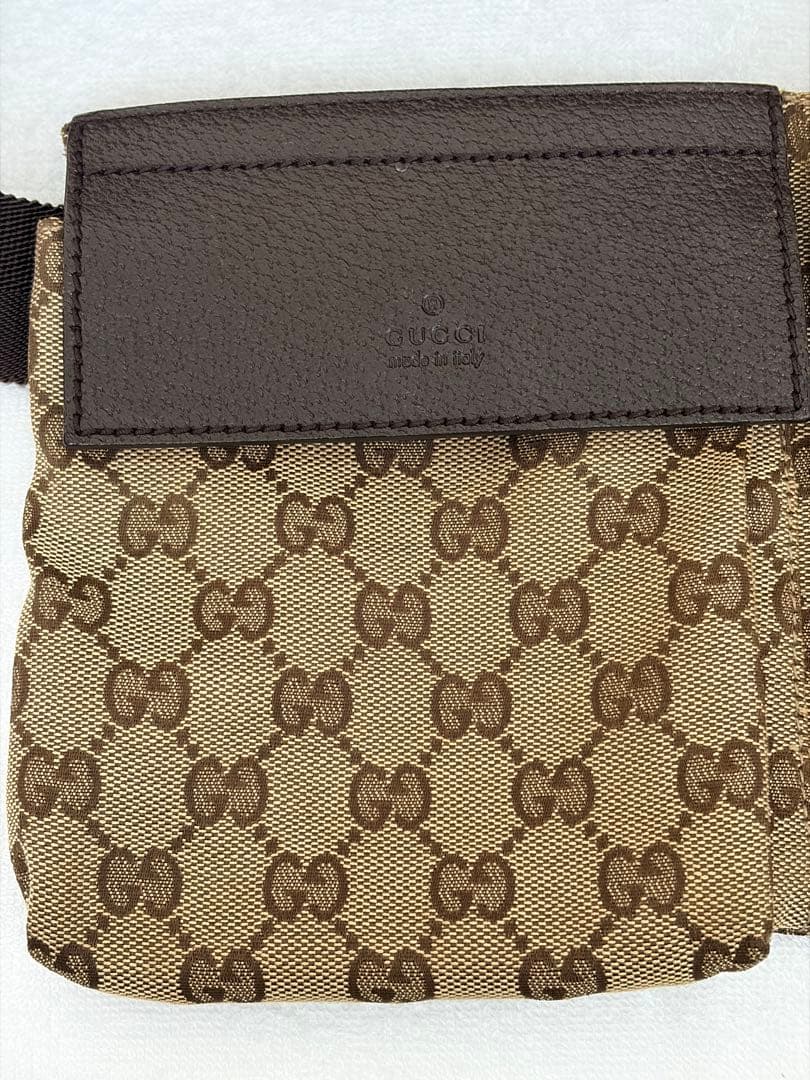 【美品】GUCCI グッチ ウエストポーチ GGキャンバス ボディバッグ